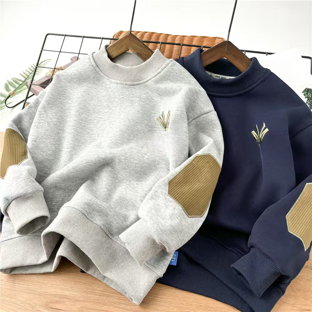 【新品冬款卫衣】圆领加绒卫衣加绒潮流中大童百搭韩版套头冬季