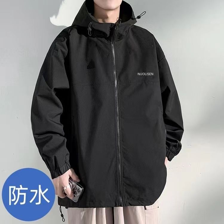 春秋款冲锋衣防水帅气薄款夹克男潮牌宽松武功山登山冲锋衣外套女