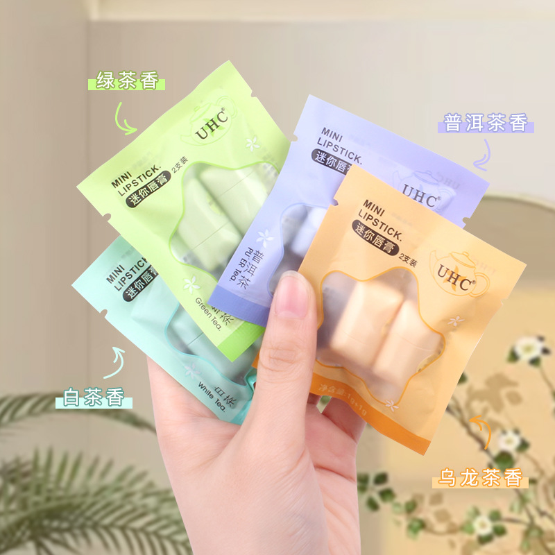 UHC迷你茶香润唇膏唇部防干裂高颜值网红款便携提亮打底补水学生