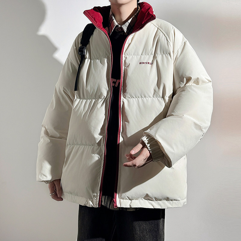 美式高街面包服男冬季潮牌情侣棉衣加厚立领宽松棉服外套休闲百搭