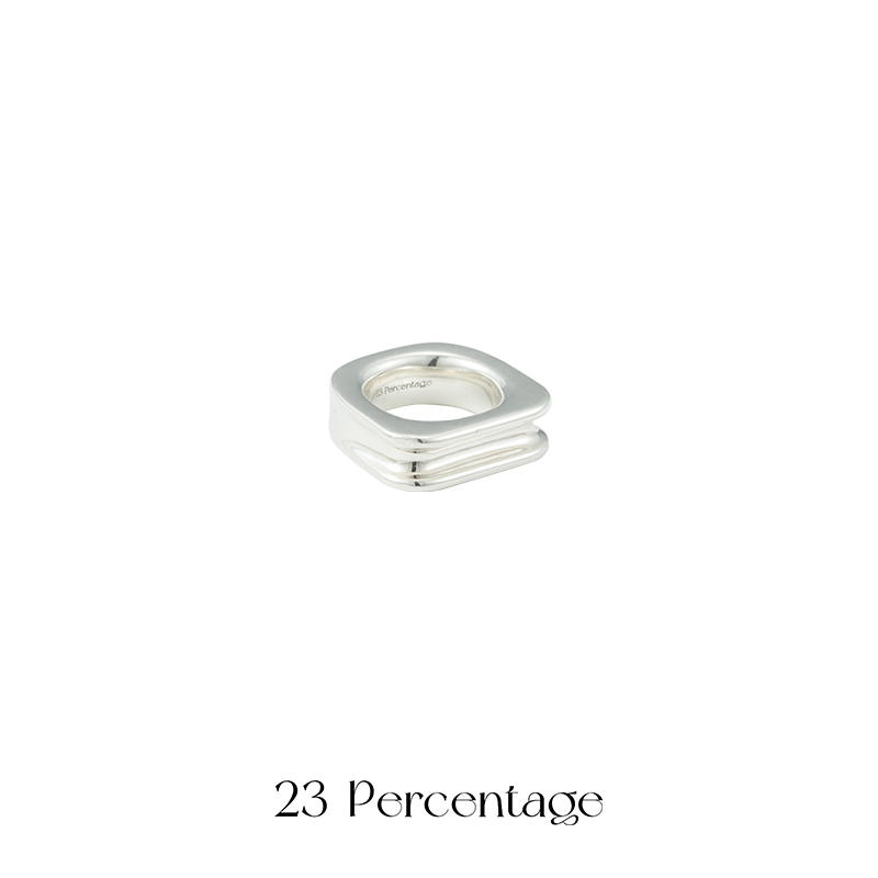 925银戒指 23 Percentage ‘方圆’  几何 925纯银戒指