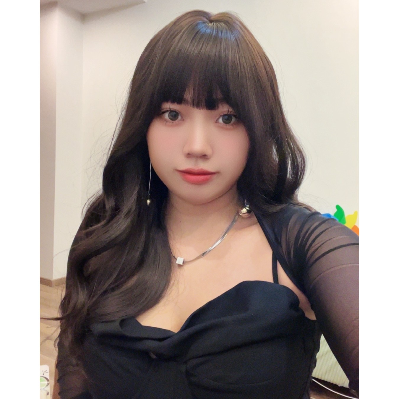 昭昭推荐- 女款全头套黑茶色超美长发卷发