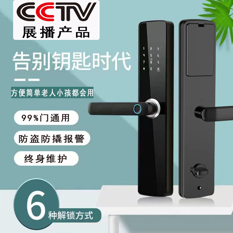 【赠送锁体】密码指纹磁卡钥匙手机远程临时密码开锁家用入户门防盗