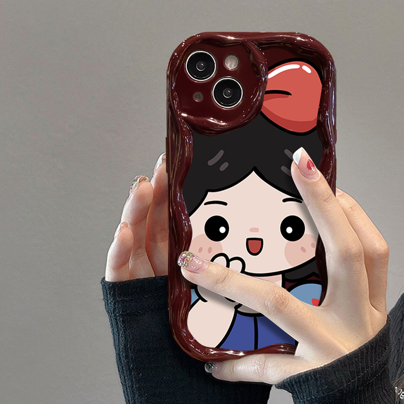 比耶公主华为OPPO荣耀vivo小米苹果15手机壳iPhone13软壳14奶油纹