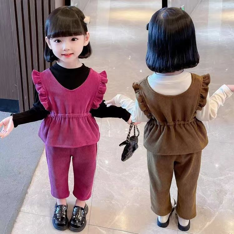 女童套装春秋2023新款洋气时髦儿童休闲秋装宝宝春秋韩版三件套潮