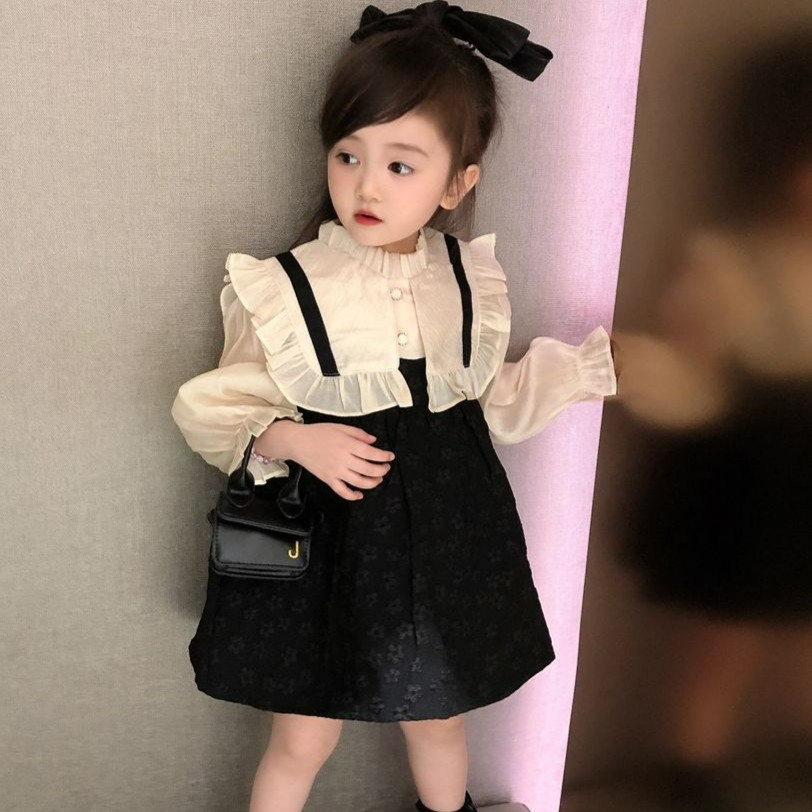 女童连衣裙2023新款秋季裙子春秋童装女公主裙儿童女孩女宝宝礼服
