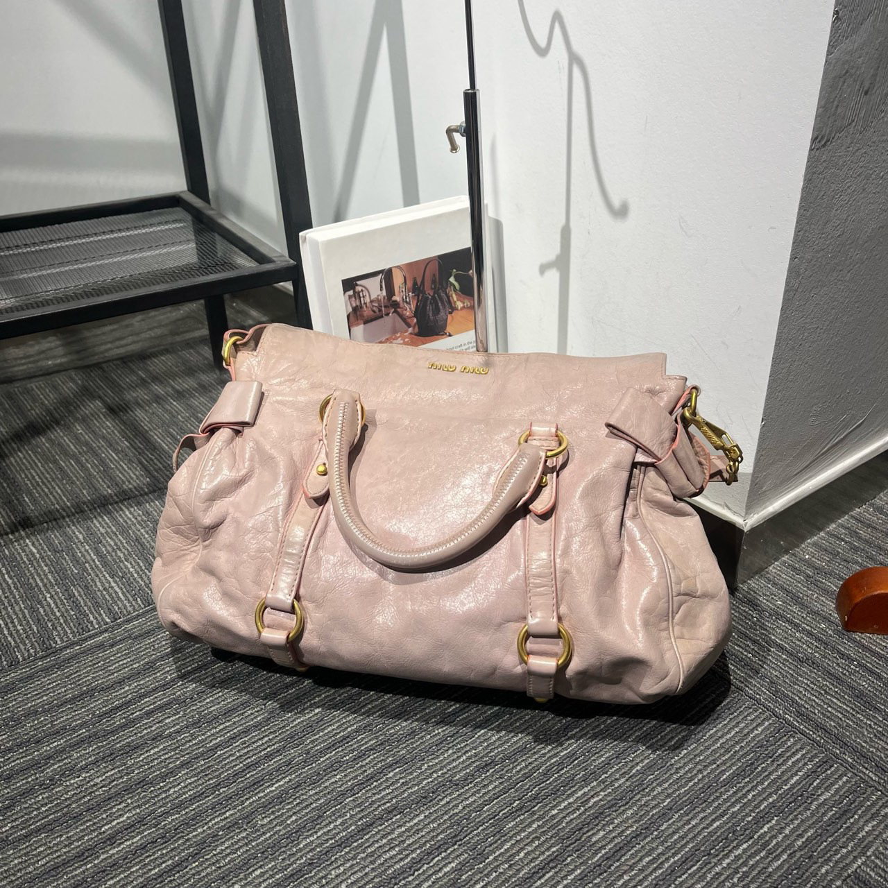 95新 MIU MIU/缪缪 miumiu缪缪粉色斜跨单肩包/4500361/jjj