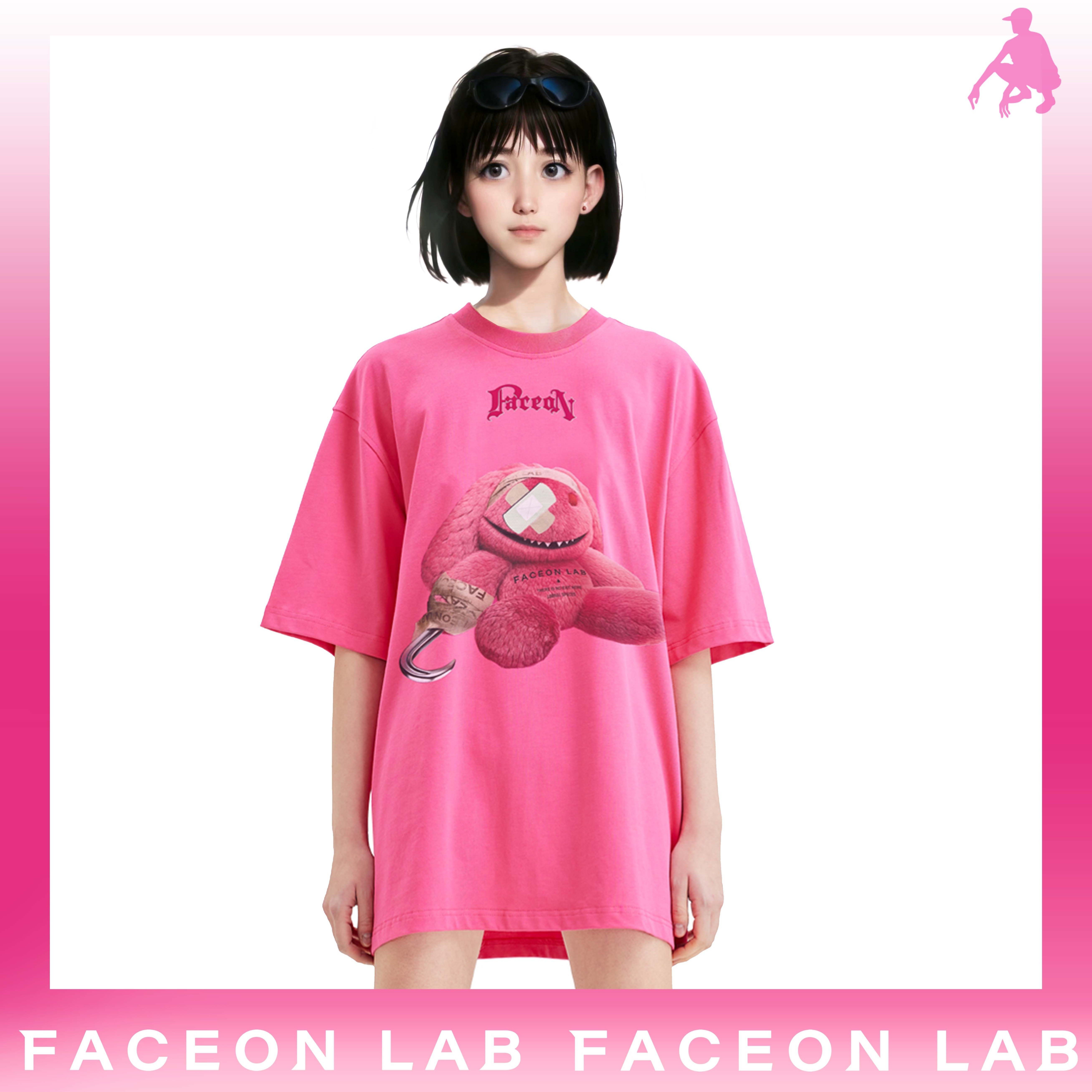 今日青年FACEONLAB 耳听八方T纯棉短袖T恤 兔兔图案 原创设计重磅