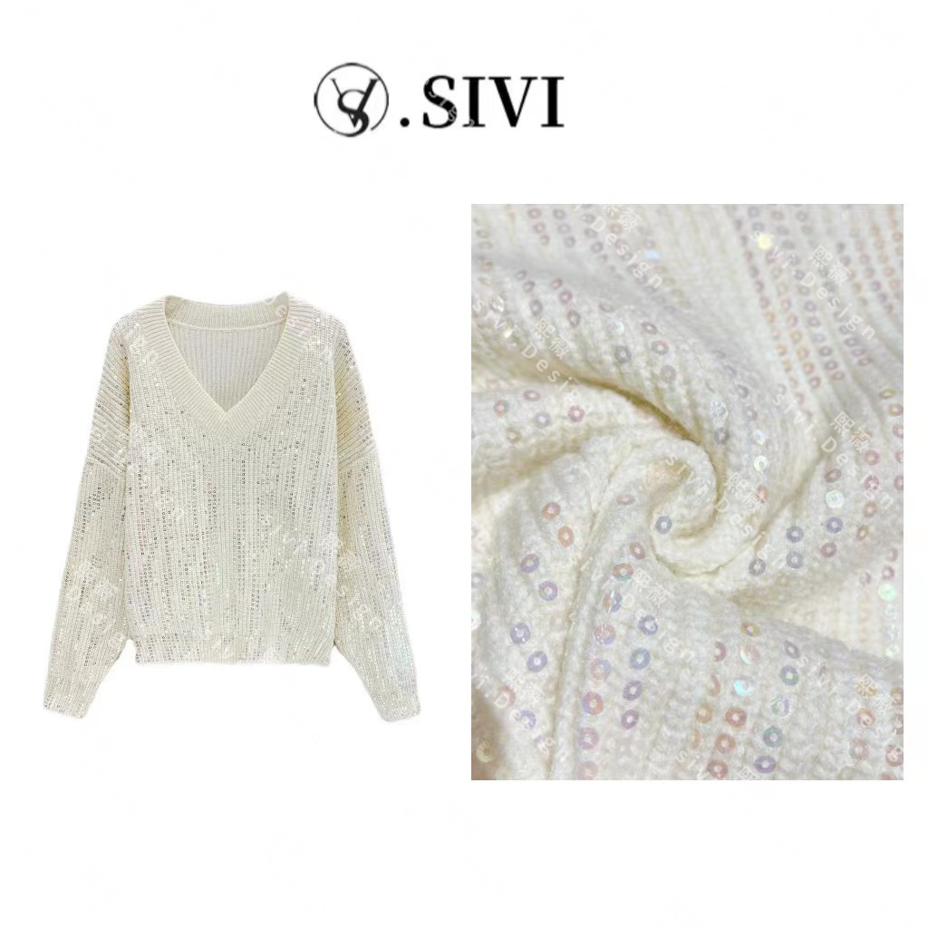 【熙薇品牌】2023早秋新款慵懒风时尚百搭显瘦休闲毛衣女F1764