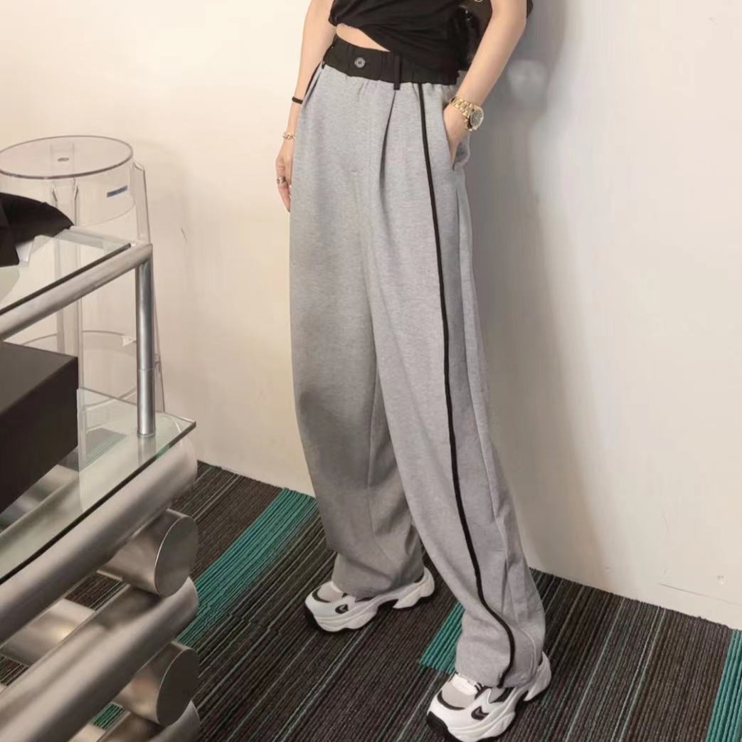 熙薇sivi_秋季新款时尚抽绳裤子ins垂感休闲裤女B1107