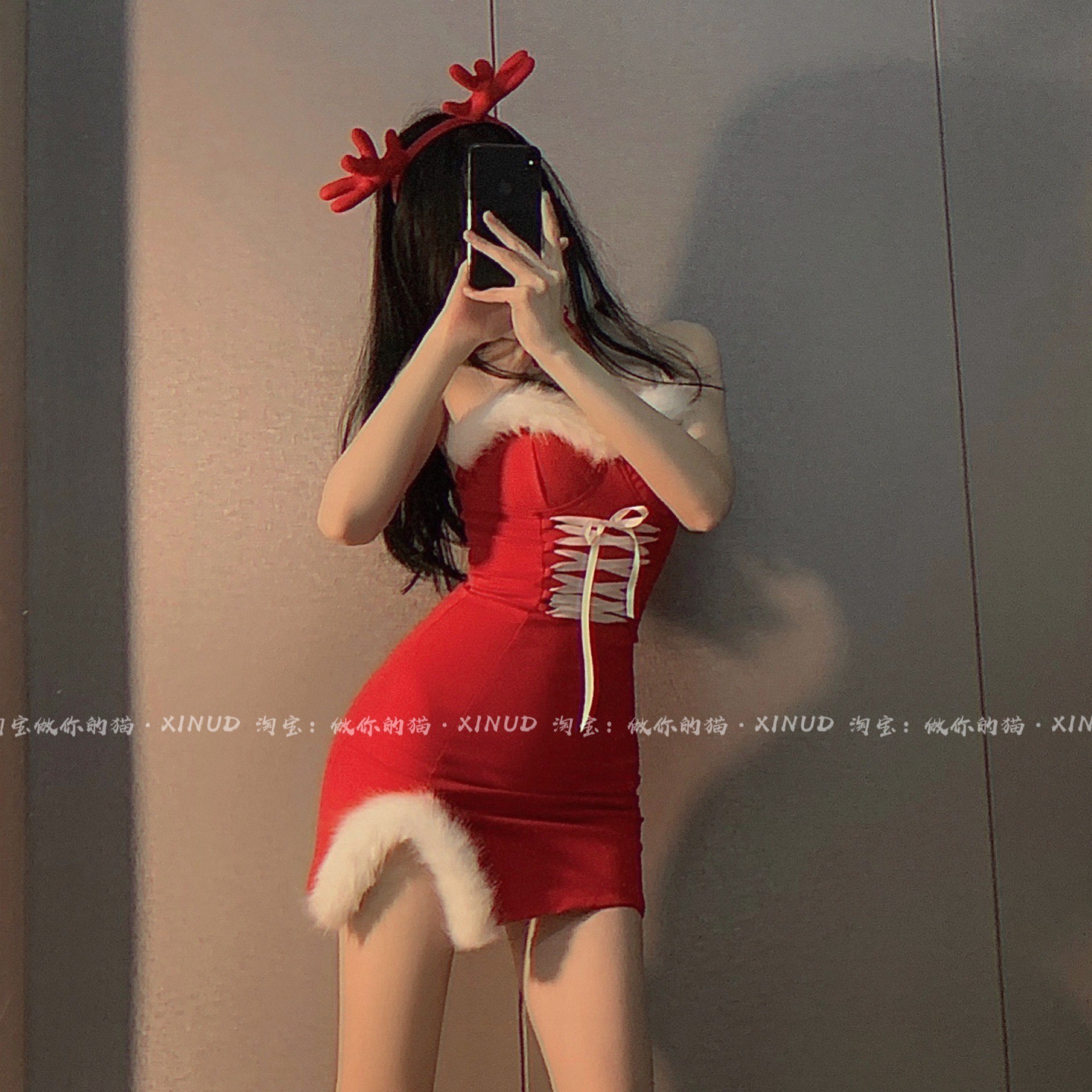 做你的猫：姐姐我骄纵性感毛毛边套装吊带裙女2023春款款连衣裙