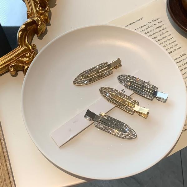 超闪明星同款金属水钻无痕发夹闪闪鸭嘴夹边夹气质名媛刘海夹发饰