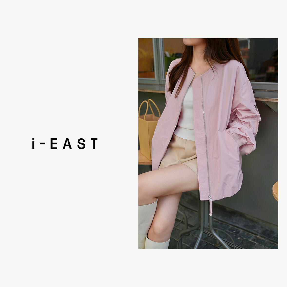 i-EAST 前卫时髦~袖口拉链设计休闲外套WT41158