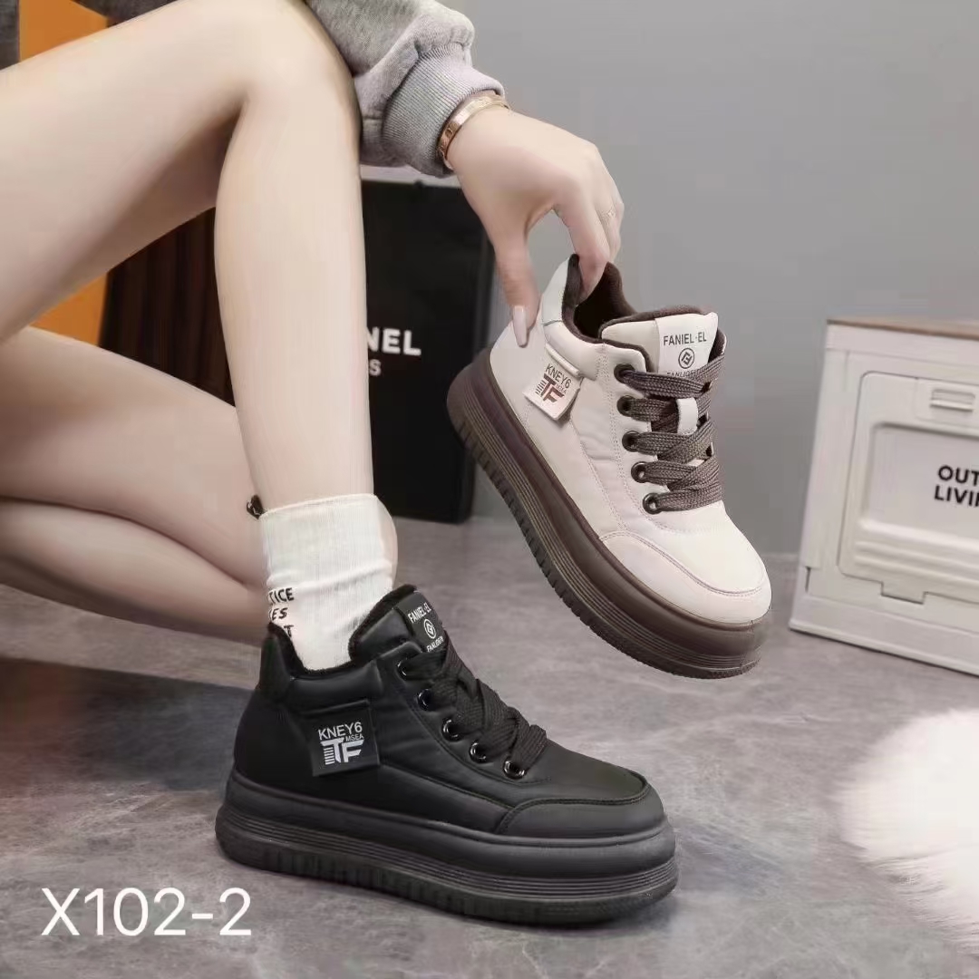 【小嬞专属】X102新款厚底百搭高帮休闲鞋女