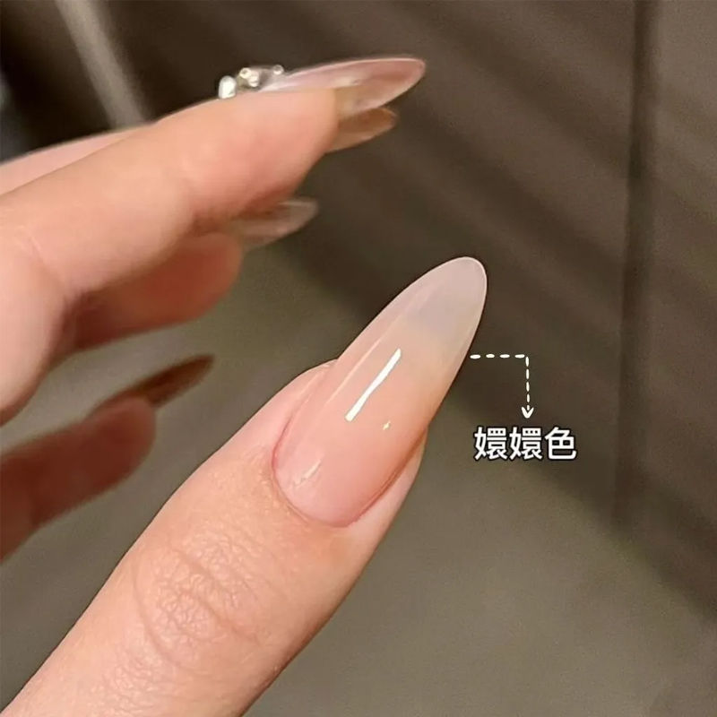 纯手工美甲穿戴甲嬛嬛色裸色显白冰肤色自然简约甄嬛传同款穿戴甲