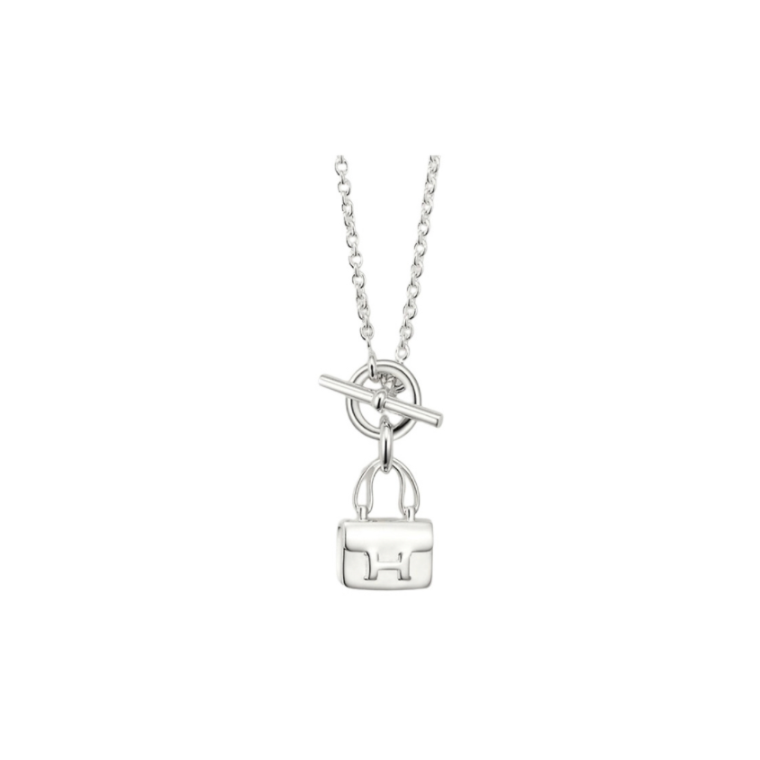 全新未使用  HERMES Constance Amulette 康康 纯银项链 TP006509