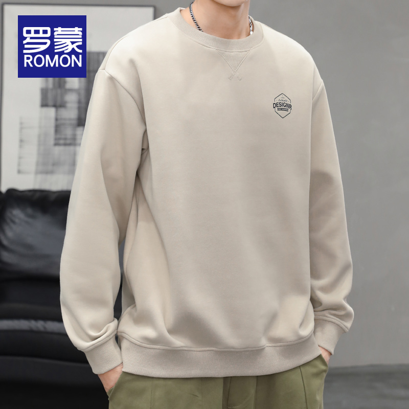 罗蒙卫衣男款爆款2024新款男士圆领冬季高端衣服秋冬款长袖上衣男