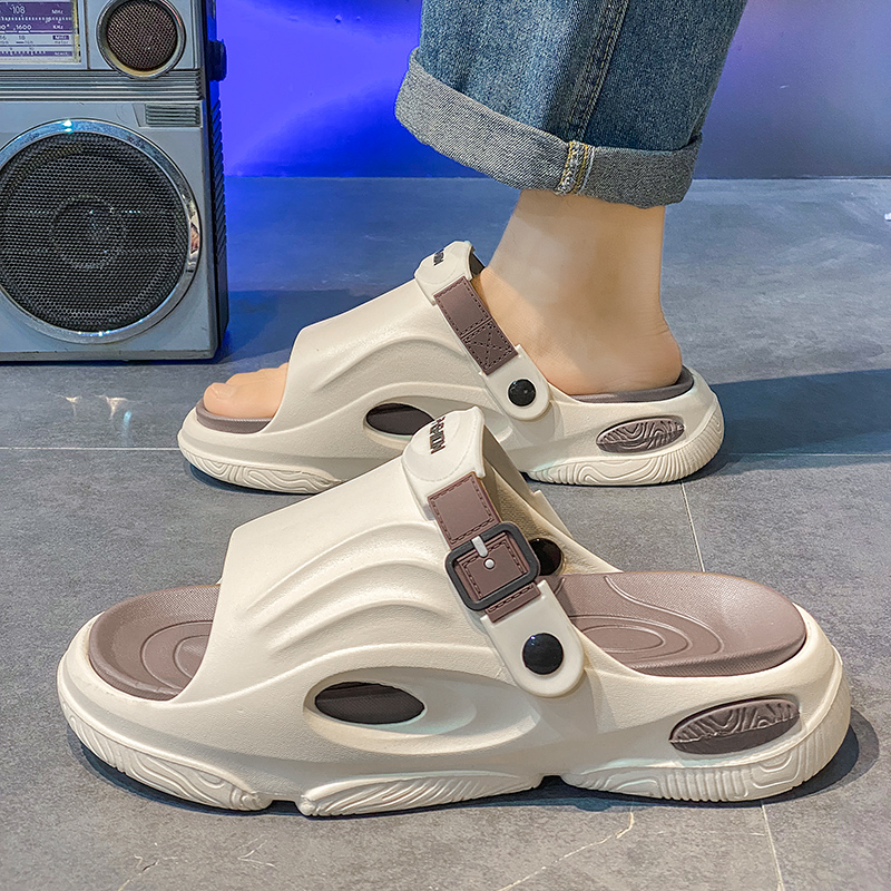 拖鞋男夏季外穿防滑耐磨厚底踩屎感男士沙滩凉鞋潮流两用开车凉拖