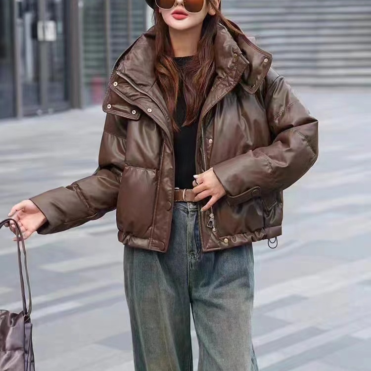 X24590【上新】休闲舒适加厚连帽免洗短款减龄显瘦小众外套3D