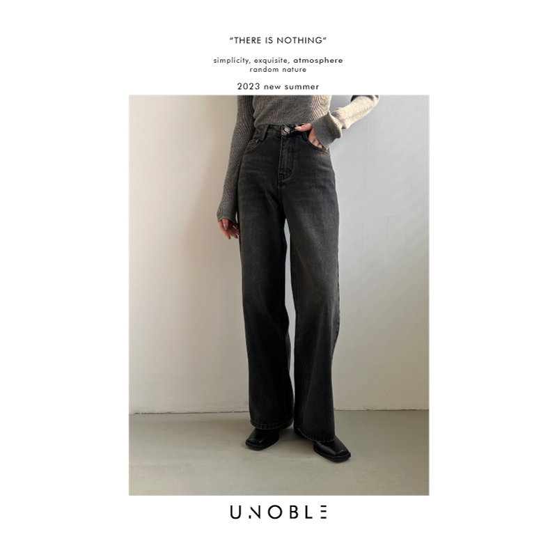 UNOBLE【复古阔腿牛仔裤】秋装新品怀旧宽松直筒裤