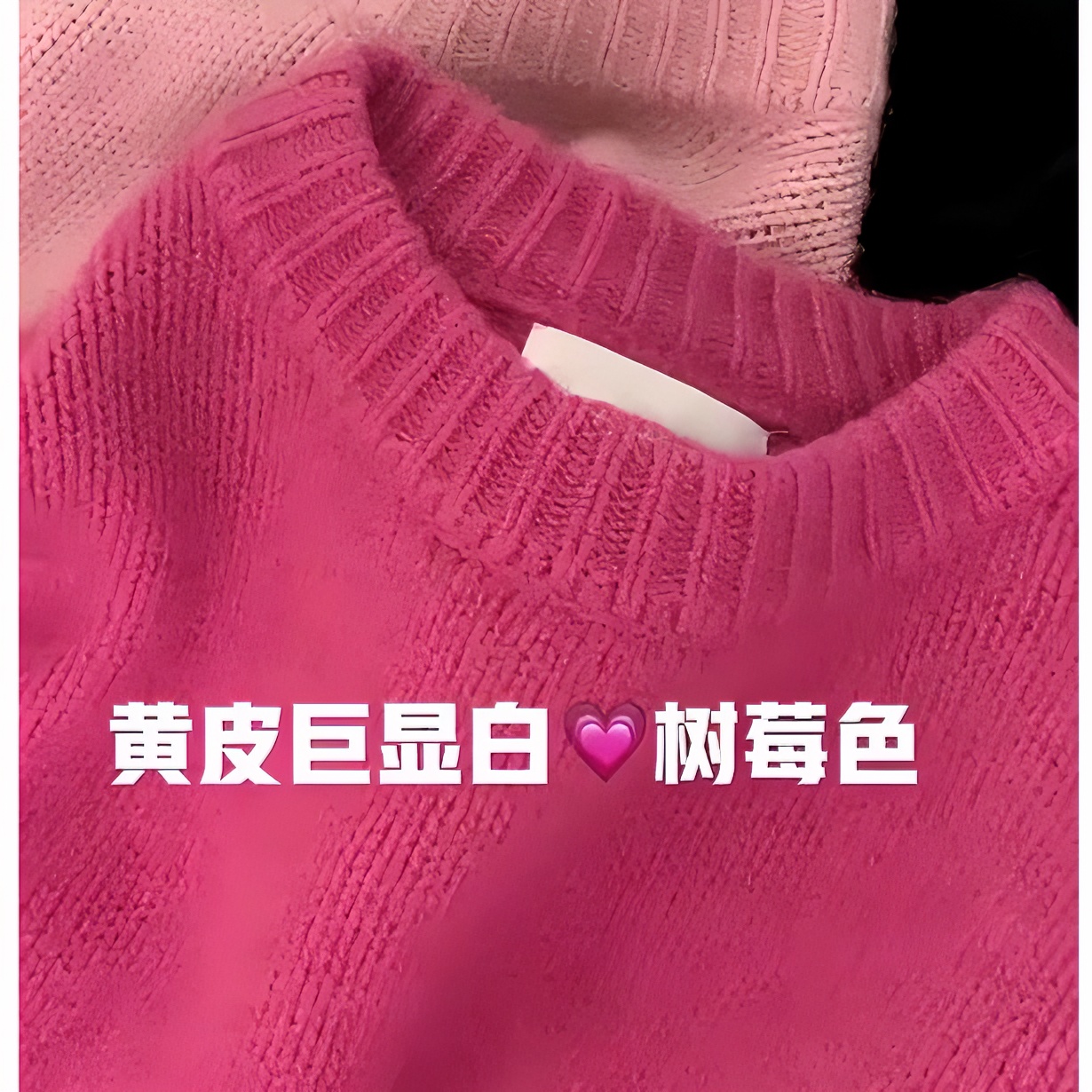 树莓色浣熊绒毛衣女秋冬女装慵懒风红色网红款针织衫内搭初秋上衣