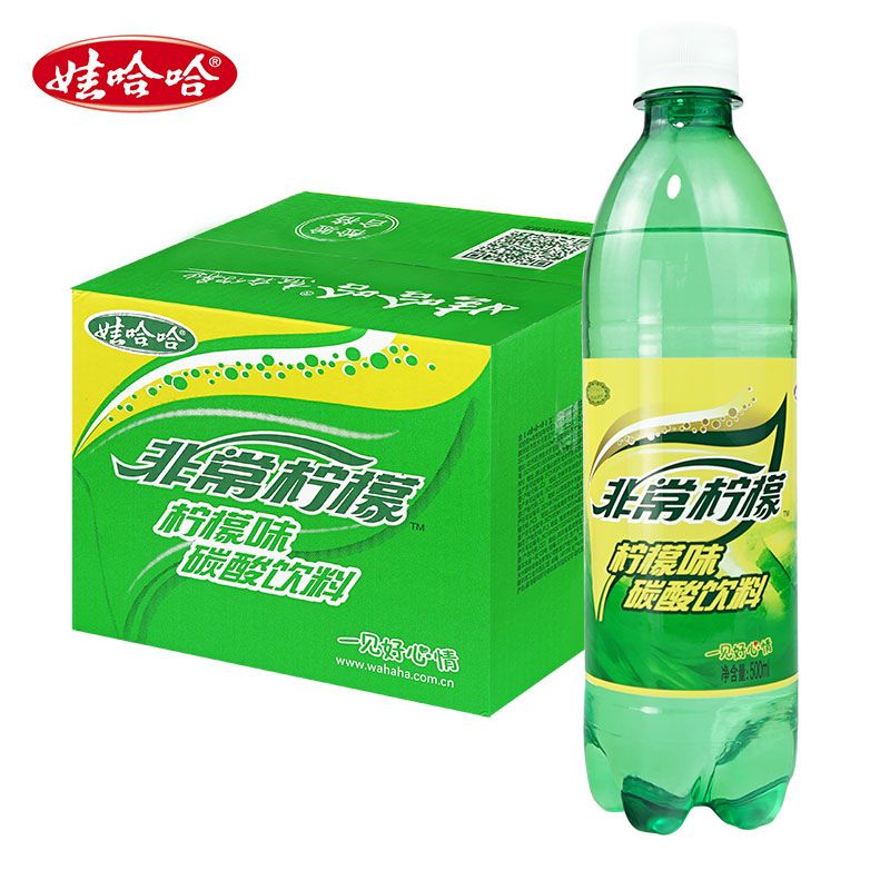 Wahaha/娃哈哈非常柠檬500ml*12瓶整箱批发碳酸饮料夏季解渴饮品