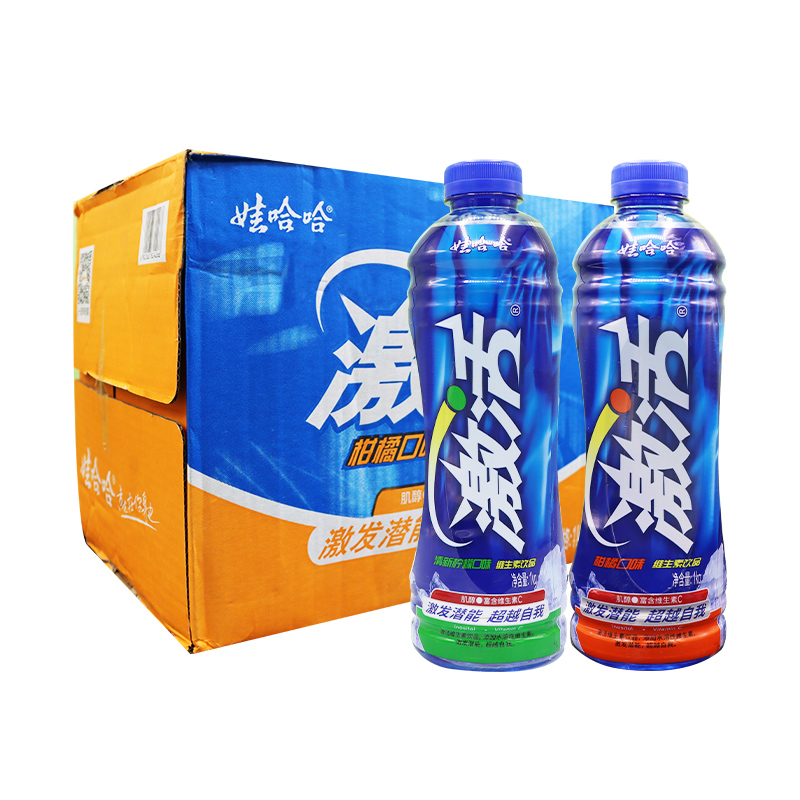 娃哈哈激活大瓶装1kg*12瓶整箱柠檬柑橘口味维生素功能运动饮料