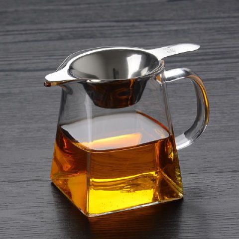 公道杯玻璃带茶漏一体式耐热加厚茶漏户外泡茶过滤分茶杯茶具家用