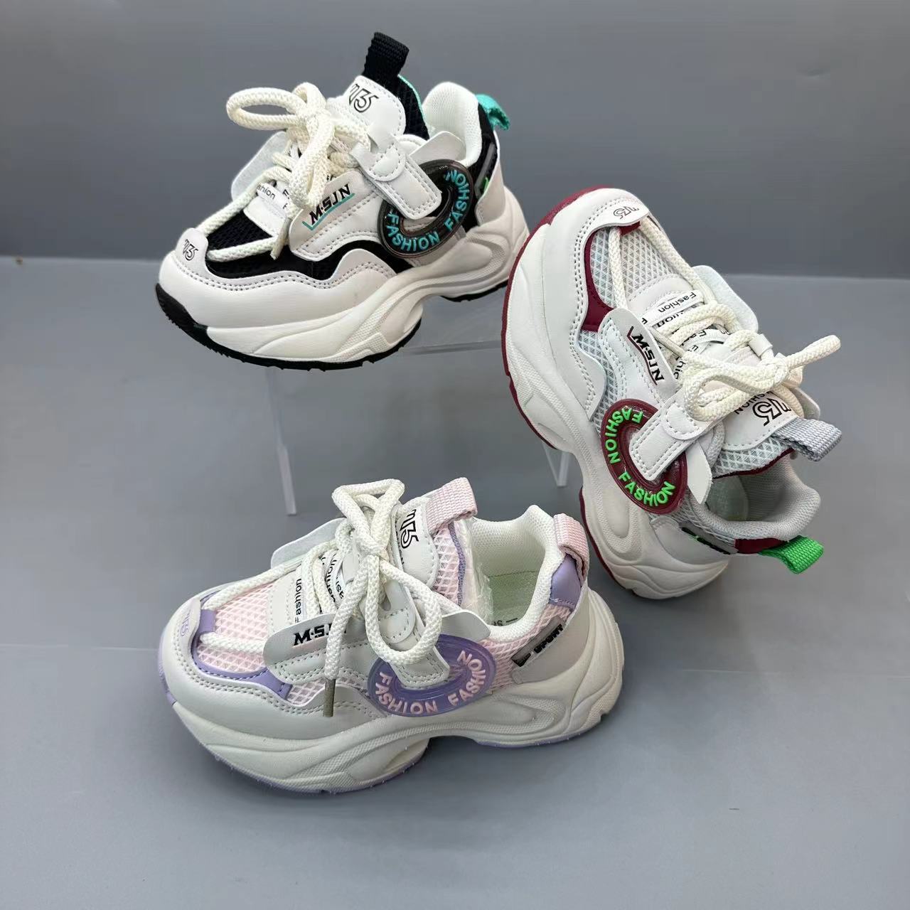 新品魔术贴双网A2219/B2219儿童鞋休闲贴片底百搭时尚运动鞋26-37