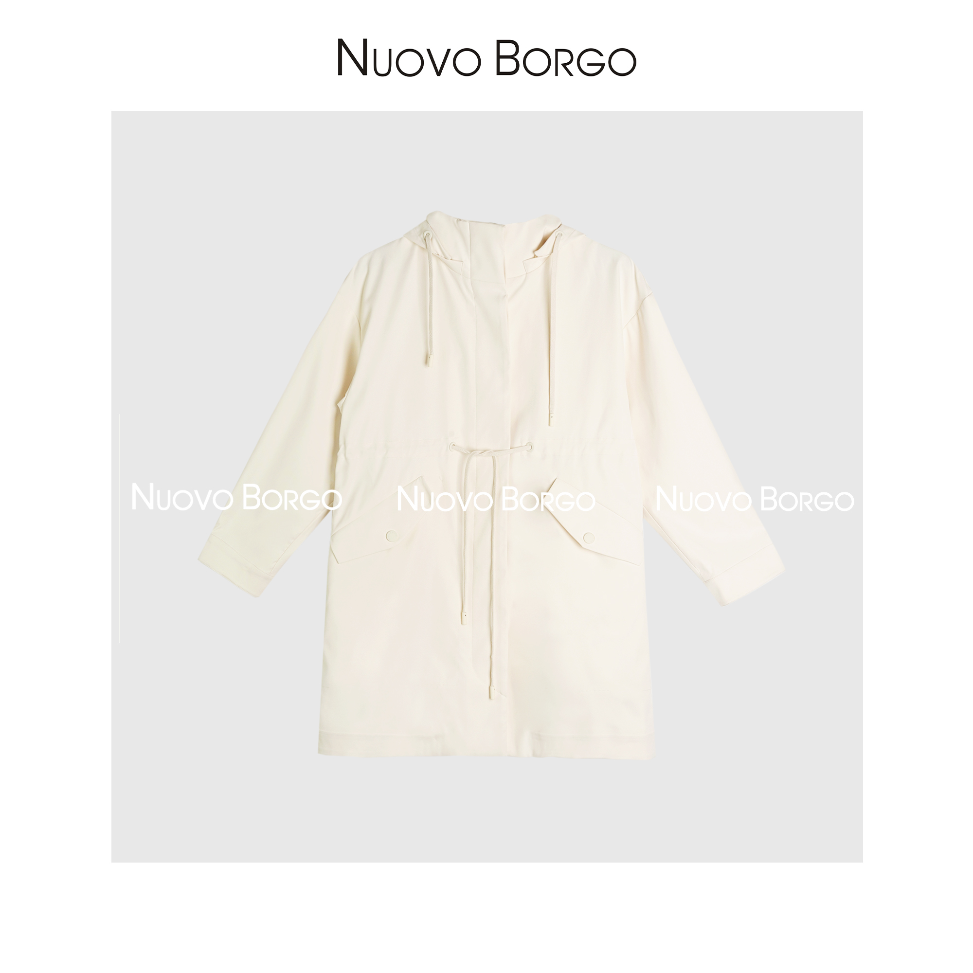 NuovoBorgo W14/23092 【远游】 连帽抽绳收腰口袋冲锋衣风衣外套女
