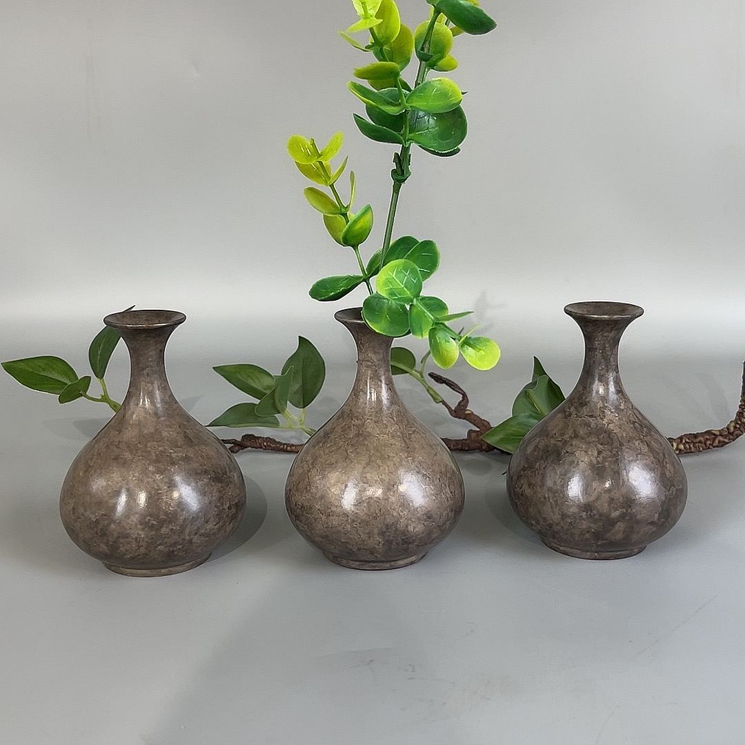 境缘造物纯铜精美手工艺品礼品家居装饰细腻漂亮花瓶摆件《梅瓶》