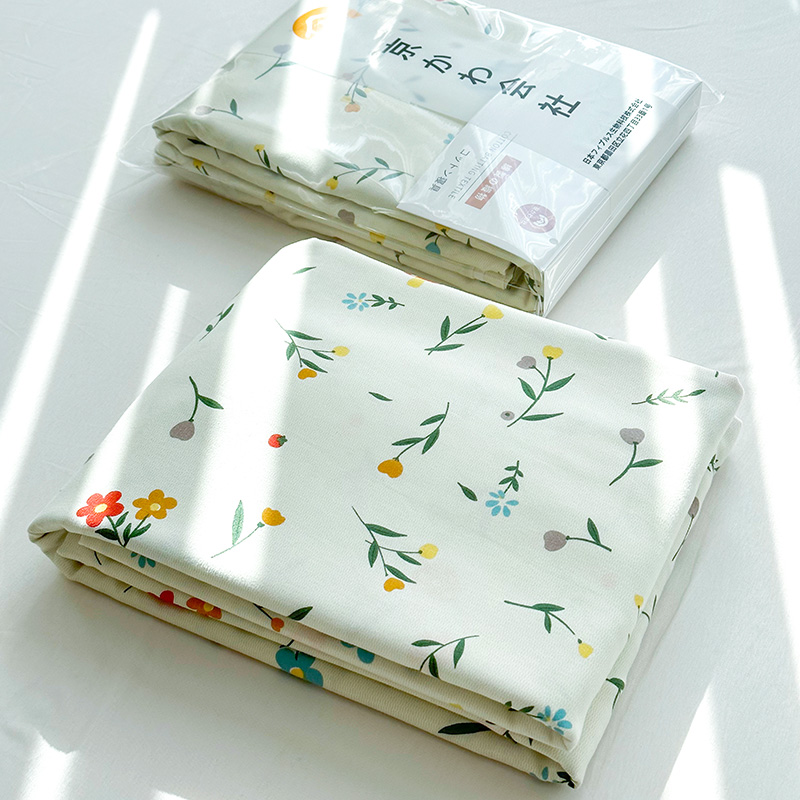 【京かわ会社】纯棉床单 纯棉双层纱磨毛床单230*250cm 绿野世界