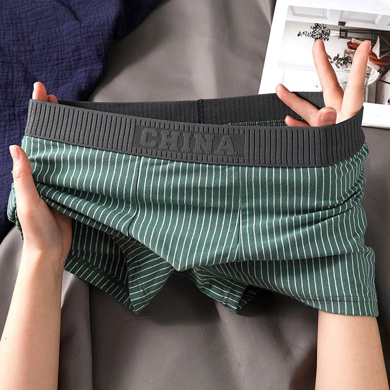 潮牌短裤男款爆款2023新款男士内裤纯棉透气大码中腰平角无痕短裤