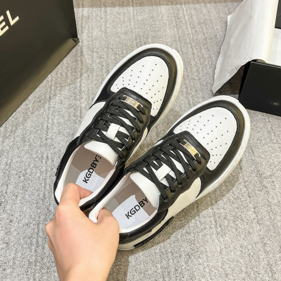 金诺皮面123-时尚休闲潮流男女款皮面百搭鞋子厚底男鞋女鞋情侣鞋