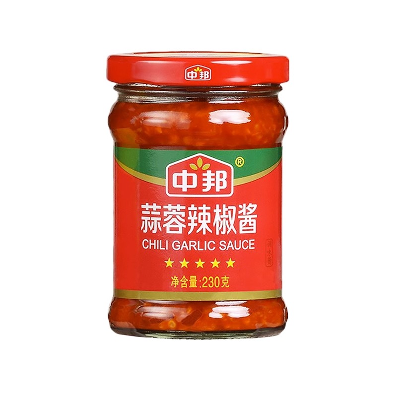 中邦蒜蓉辣椒酱230g/瓶多规格拌面拌饭酱蒜蓉下饭菜辣酱火锅蘸料