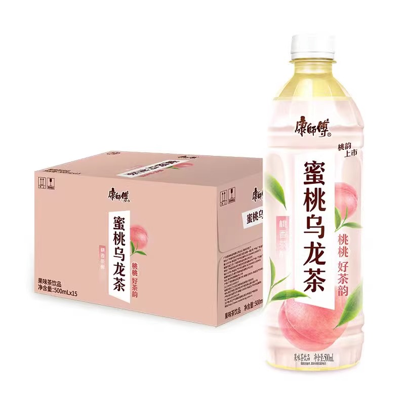 康师傅蜜桃乌龙500ml*15瓶整箱清凉饮料品茶饮桃香新品乌龙茶夏日