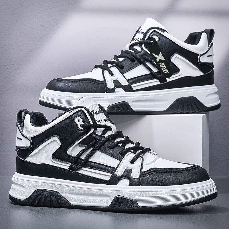 特步加绒百搭男鞋2023秋冬新款百搭黑白学生休闲运动鞋男加绒棉鞋