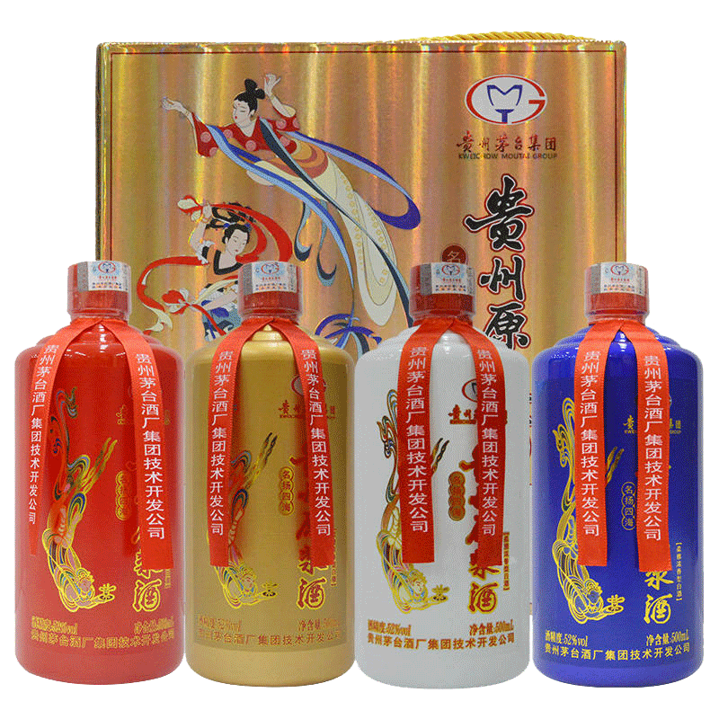 MTTD原浆名扬四海浓香型微损礼盒装纯粮食酒500ML*4瓶发52度500ml