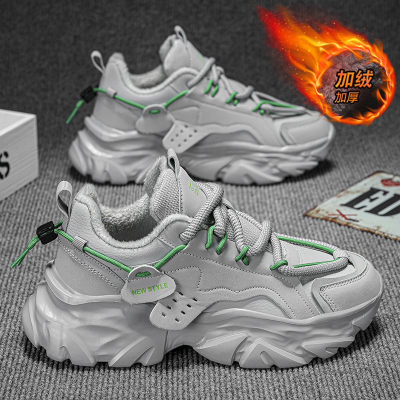 回力瑞男鞋秋冬季棉鞋男款加绒保暖老爹鞋男士运动户外厚底鞋子男