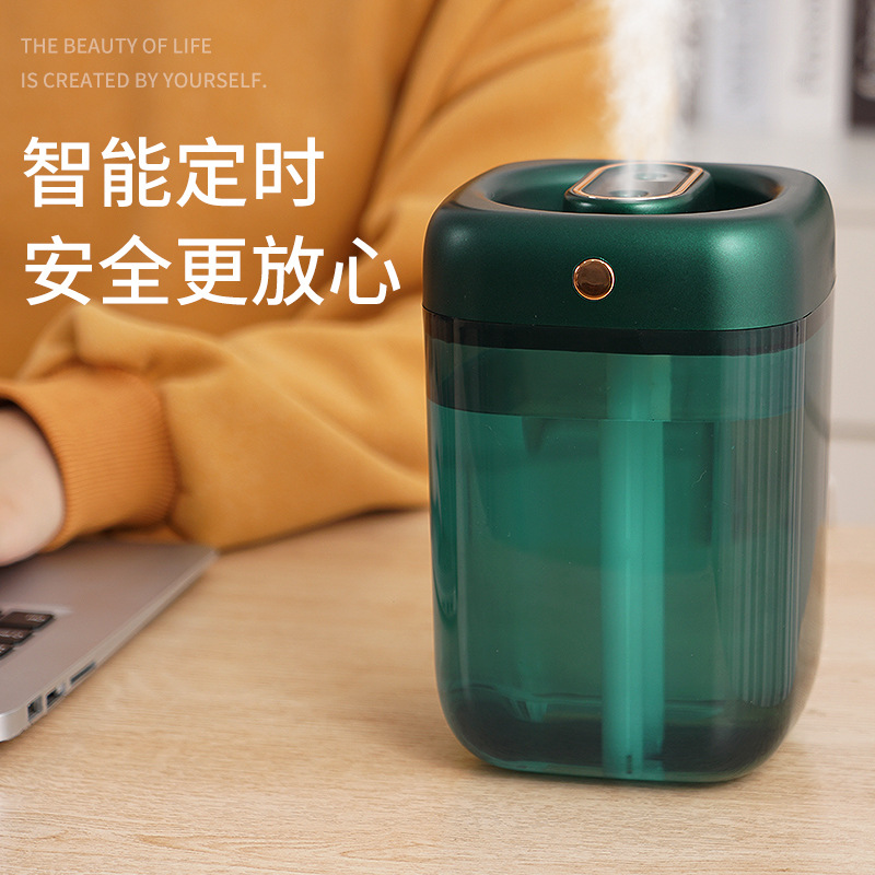 新款家用静音保湿器办公室卧室双喷头加湿器孕妇婴儿空调机净化器