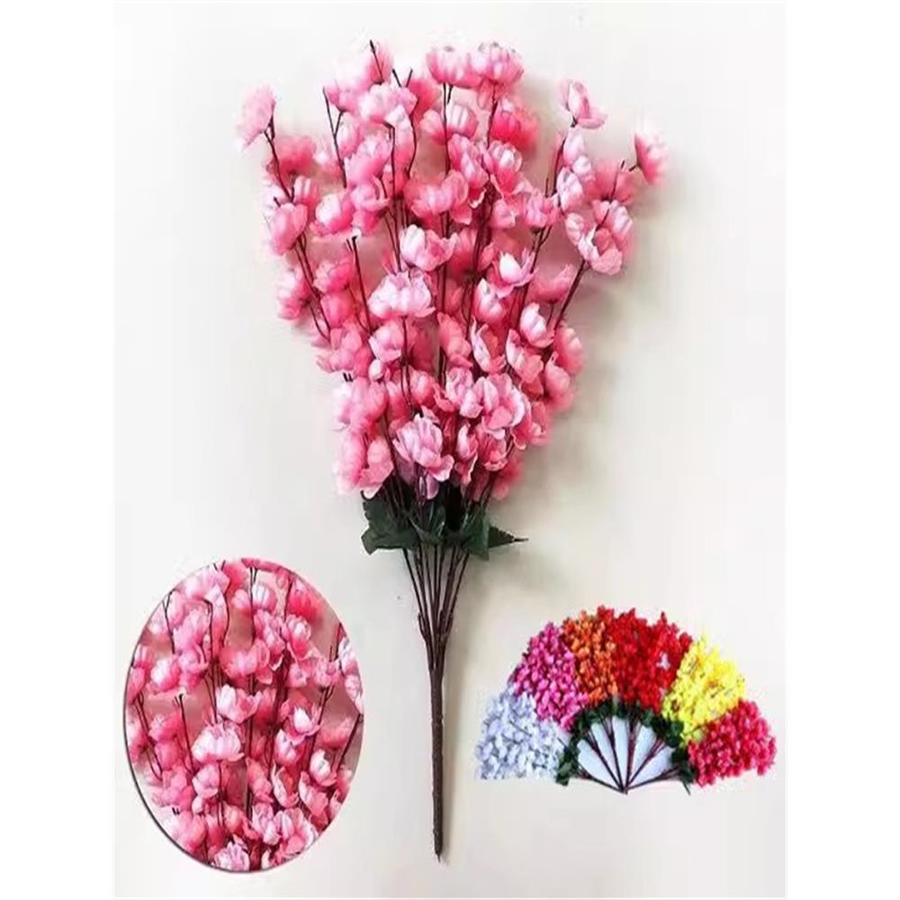 仿真桃花枝假花塑料花单支干花婚庆室内客厅摆件装饰树落地樱花枝