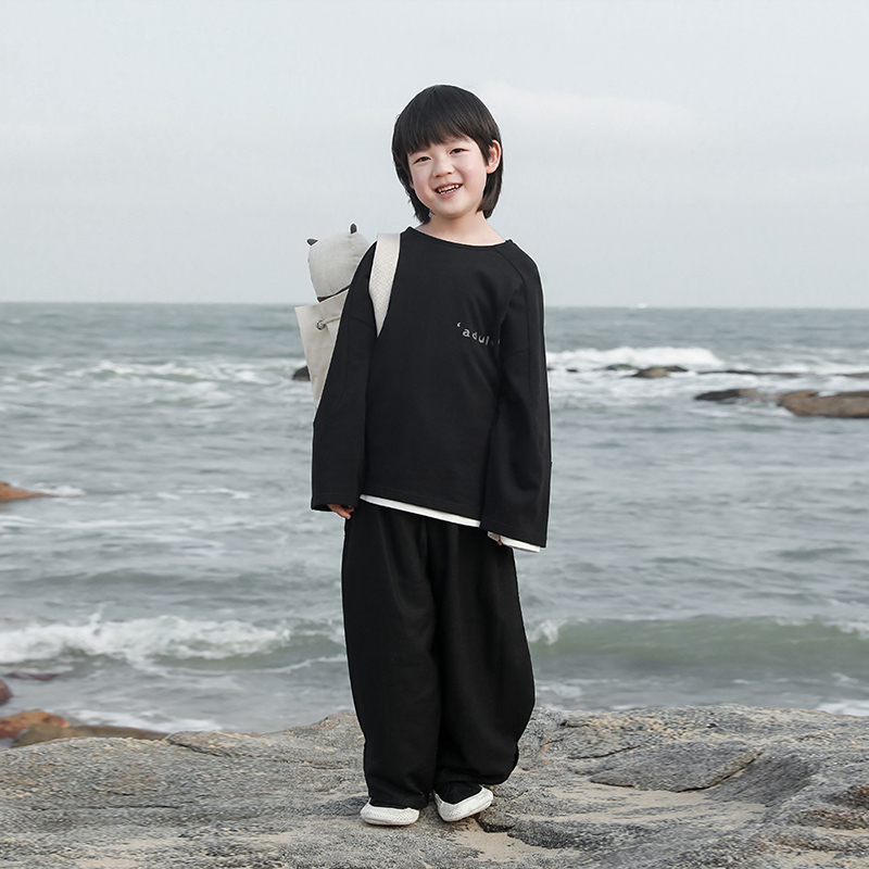 oddtails【2024清仓】男童印花长袖T恤春秋休闲亲子装QG097