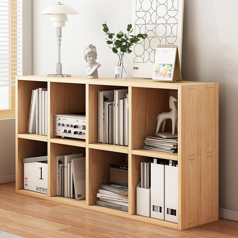 【居家好物】全实木简易书柜学生家用靠墙置物架客厅自由组合矮柜