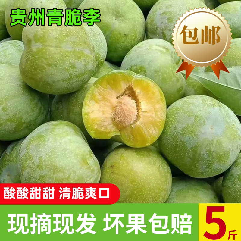 正宗贵州冰脆李青脆脱骨李四月李新鲜水果5斤包邮