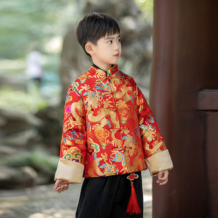 儿童汉服男童拜年服冬装新年衣服儿童唐装中国风周岁礼服宝宝古装