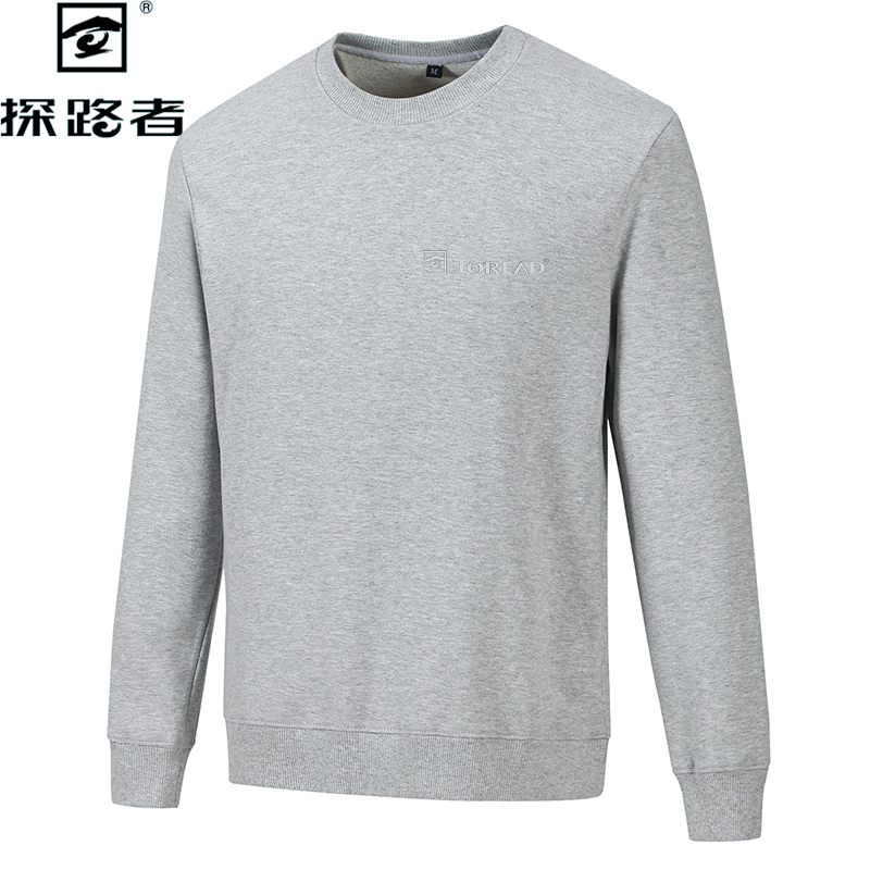 Z探路者纯棉卫衣男士长袖休闲运动打底衫2023新款冬季保暖加绒加