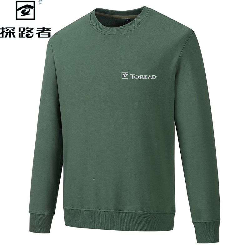 Z探路者纯棉卫衣男士长袖休闲运动打底衫2023新款冬季保暖加绒加