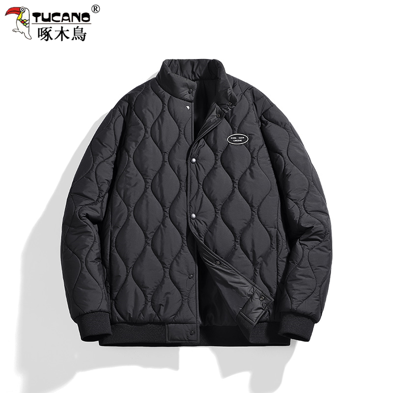TUCANO/啄木鳥菱形格棉衣男女2023冬季新款棒球棉服外套加厚韩系
