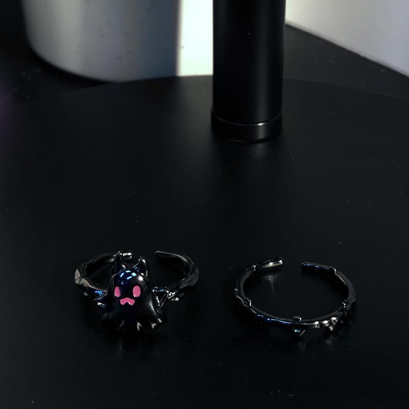 铜合金戒指 暗黑万圣节小恶魔幽灵开口戒指高级轻奢甜酷个性指环