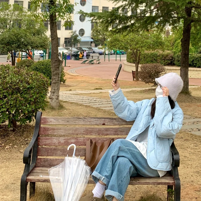 【609】2023年新款短款棉服女冬季小个子时尚韩版轻薄菱格无领外套